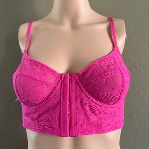 NWT Free People Pink Lace Longline Bra Size M